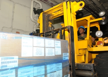 Forklift Moving Boxes