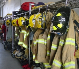 Firefighting Equipment in a Row
