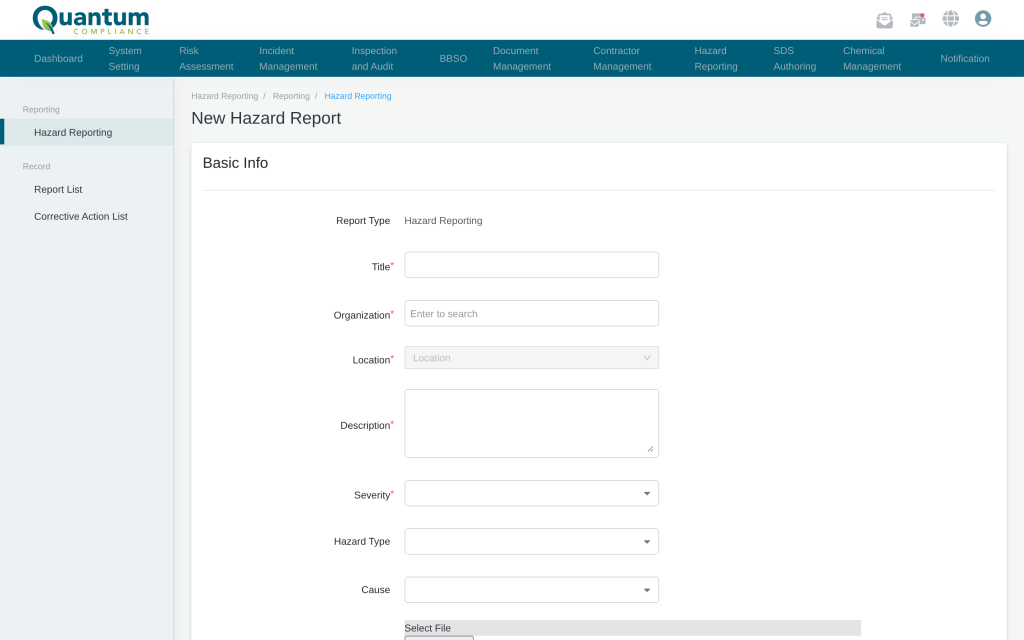 Hazard Reporting Software | Web App And Mobile App | Quantum
